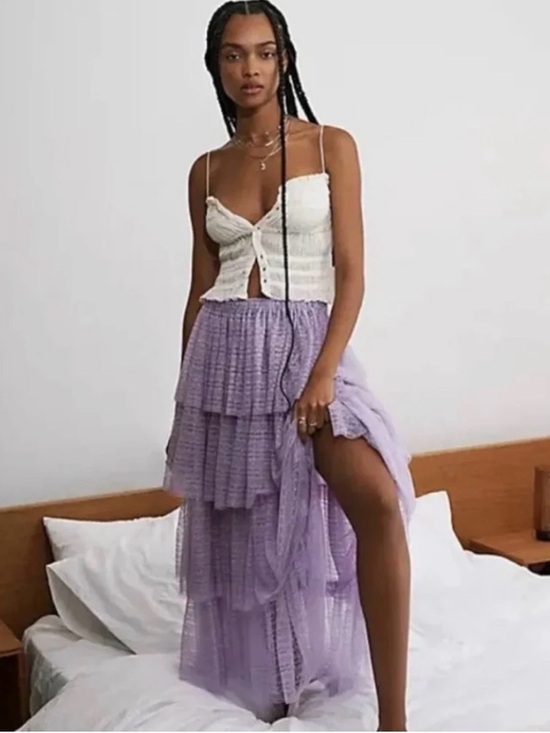 Free People Dresses & Skirts - Free People Let’s Go Girls Convertible Slip / Maxi Skirt in Luxe Lilac XS